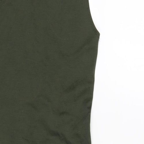 Zara Womens Green Polyester Bodycon Size S Scoop Neck Pullover