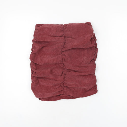 Zara Womens Red Polyester Mini Skirt Size XS Zip