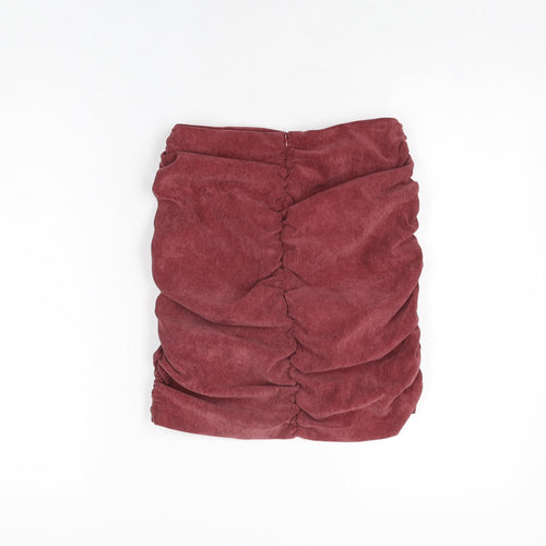 Zara Womens Red Polyester Mini Skirt Size XS Zip