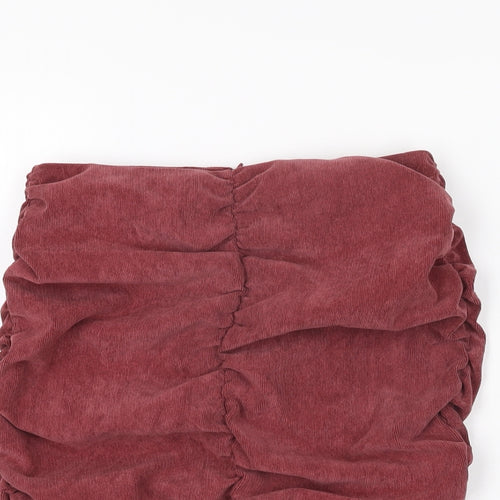 Zara Womens Red Polyester Mini Skirt Size XS Zip