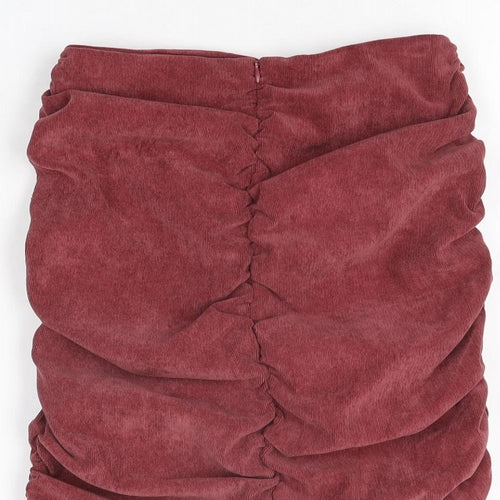 Zara Womens Red Polyester Mini Skirt Size XS Zip