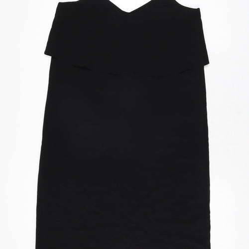 River Island Womens Black Polyester Shift Size 10 V-Neck Pullover