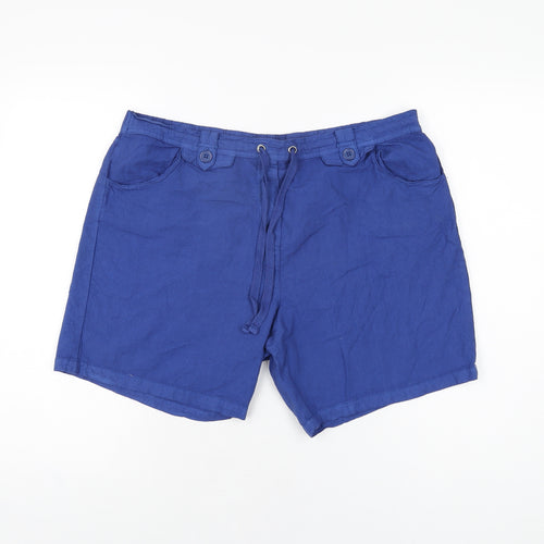 Originals Womens Blue Cotton Bermuda Shorts Size 16 L6.5 in Regular Drawstring