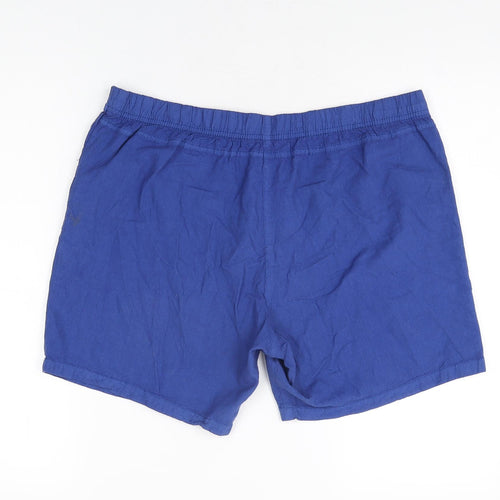 Originals Womens Blue Cotton Bermuda Shorts Size 16 L6.5 in Regular Drawstring