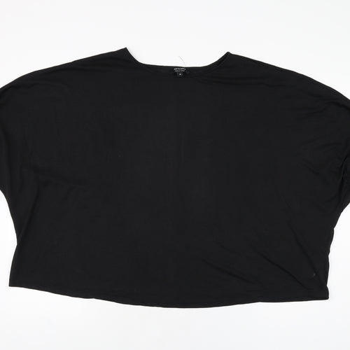JD Williams Womens Black Polyester Basic T-Shirt Size 24 Round Neck