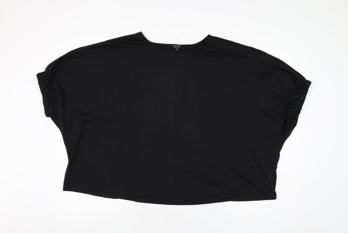 JD Williams Womens Black Polyester Basic T-Shirt Size 24 Round Neck