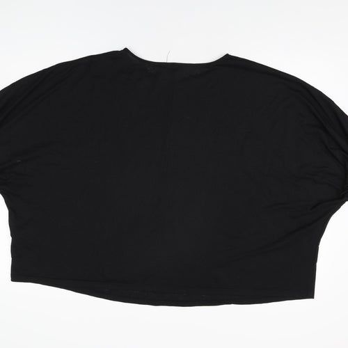 JD Williams Womens Black Polyester Basic T-Shirt Size 24 Round Neck