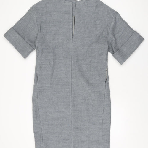 Zara Womens Grey Polyester Shift Size XS V-Neck Pullover