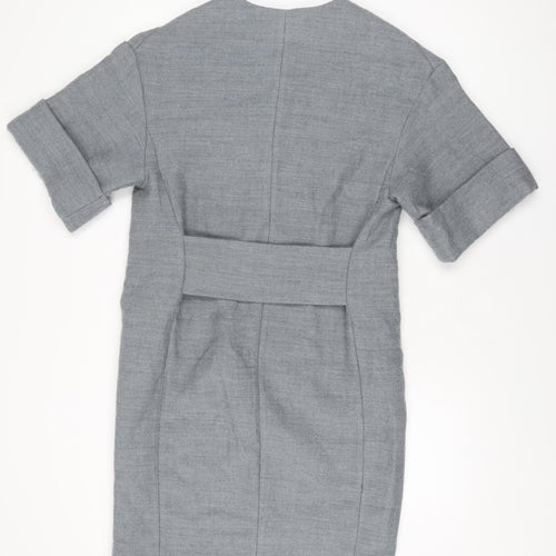 Zara Womens Grey Polyester Shift Size XS V-Neck Pullover