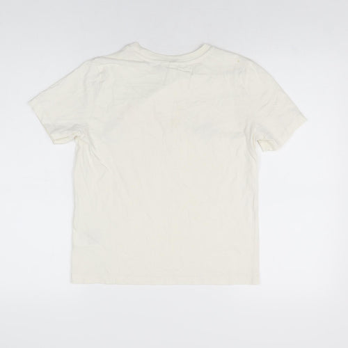 H&M Womens Ivory Cotton Basic T-Shirt Size XS Round Neck - Milano