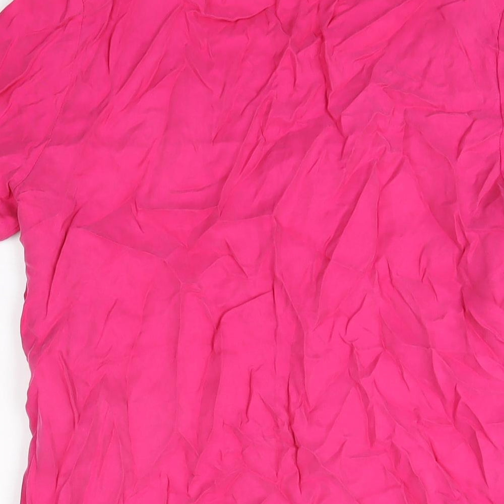 Hush Womens Pink Cupro Basic T-Shirt Size 10 Scoop Neck