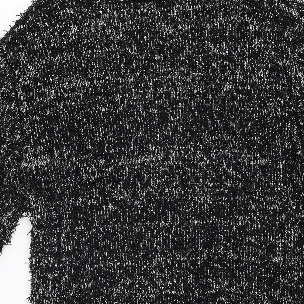 South Womens Black V-Neck Polyester Cardigan Jumper Size 14