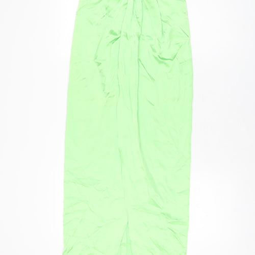 Zara Womens Green Polyester Maxi Skirt Size XS Zip