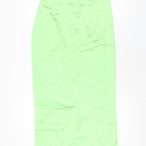 Zara Womens Green Polyester Maxi Skirt Size XS Zip