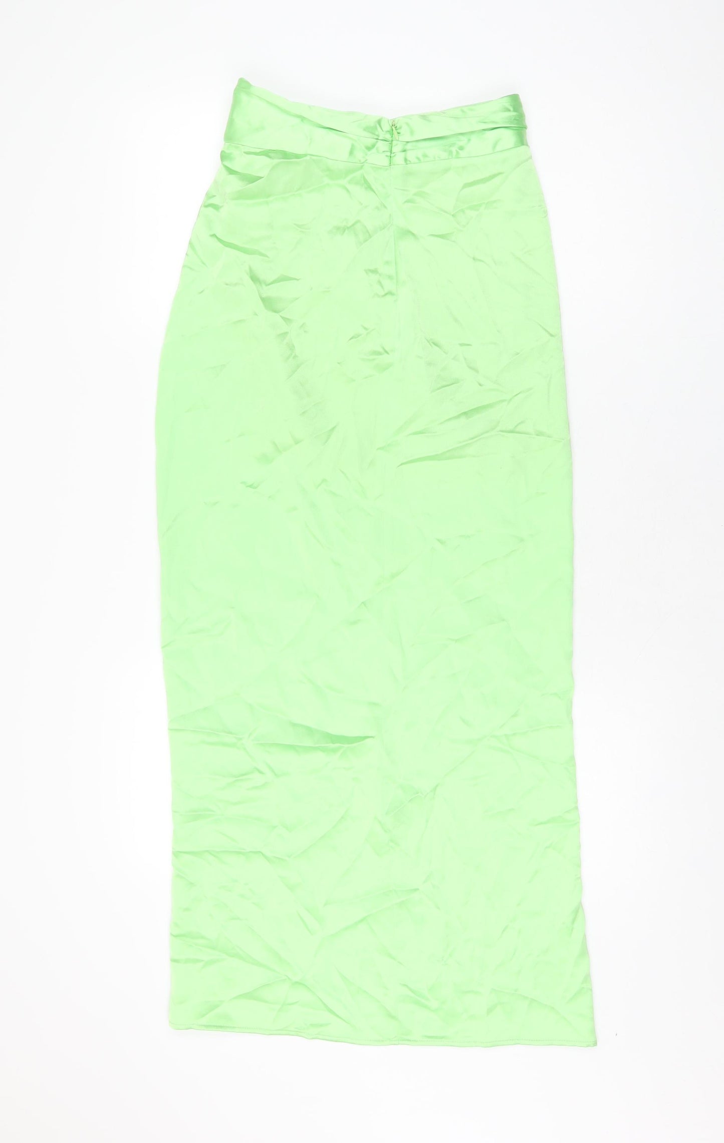 Zara Womens Green Polyester Maxi Skirt Size XS Zip