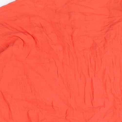 Eileen Fisher Womens Red Cotton Basic Button-Up Size M Collared