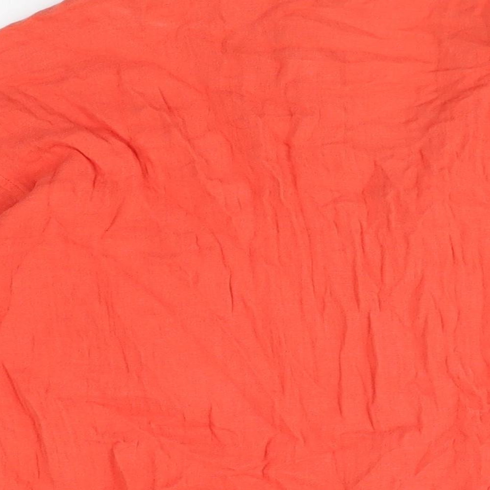 Eileen Fisher Womens Red Cotton Basic Button-Up Size M Collared