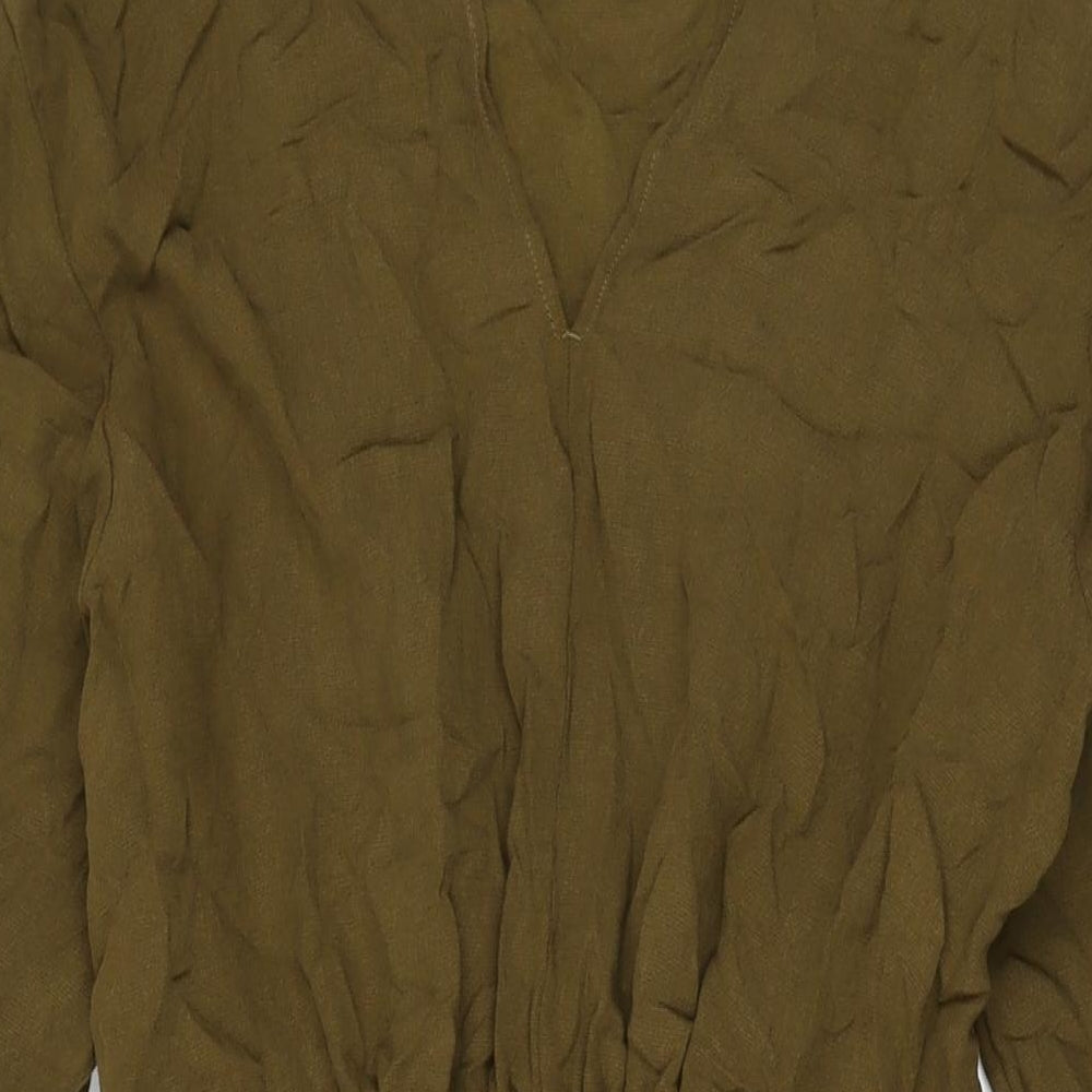 Marks and Spencer Womens Green Lyocell Shift Size 10 V-Neck Pullover