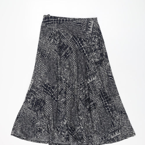 Country Casuals Womens Blue Geometric Polyester Swing Skirt Size 10