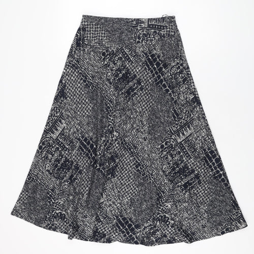 Country Casuals Womens Blue Geometric Polyester Swing Skirt Size 10