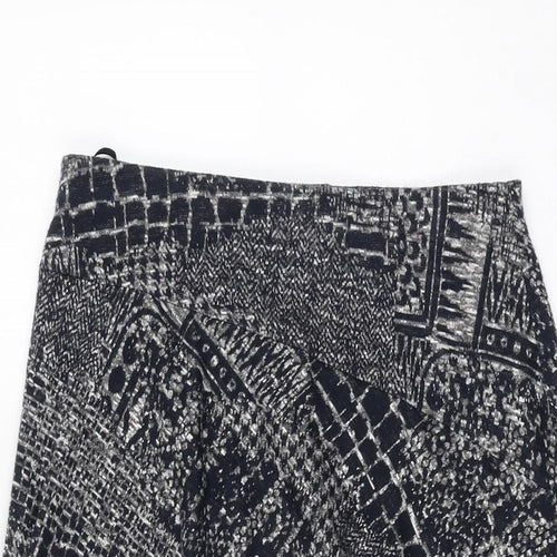 Country Casuals Womens Blue Geometric Polyester Swing Skirt Size 10