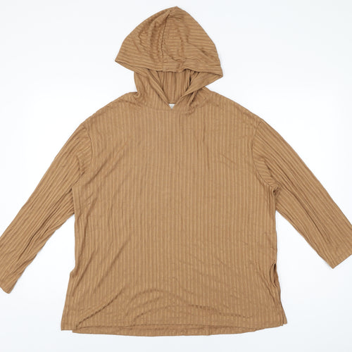 H&M Womens Brown Polyester Pullover Hoodie Size S Pullover