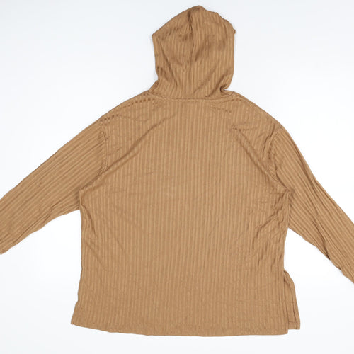 H&M Womens Brown Polyester Pullover Hoodie Size S Pullover