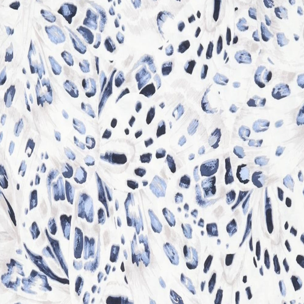 Marks and Spencer Womens White Geometric Cotton Shift Size M Round Neck Pullover