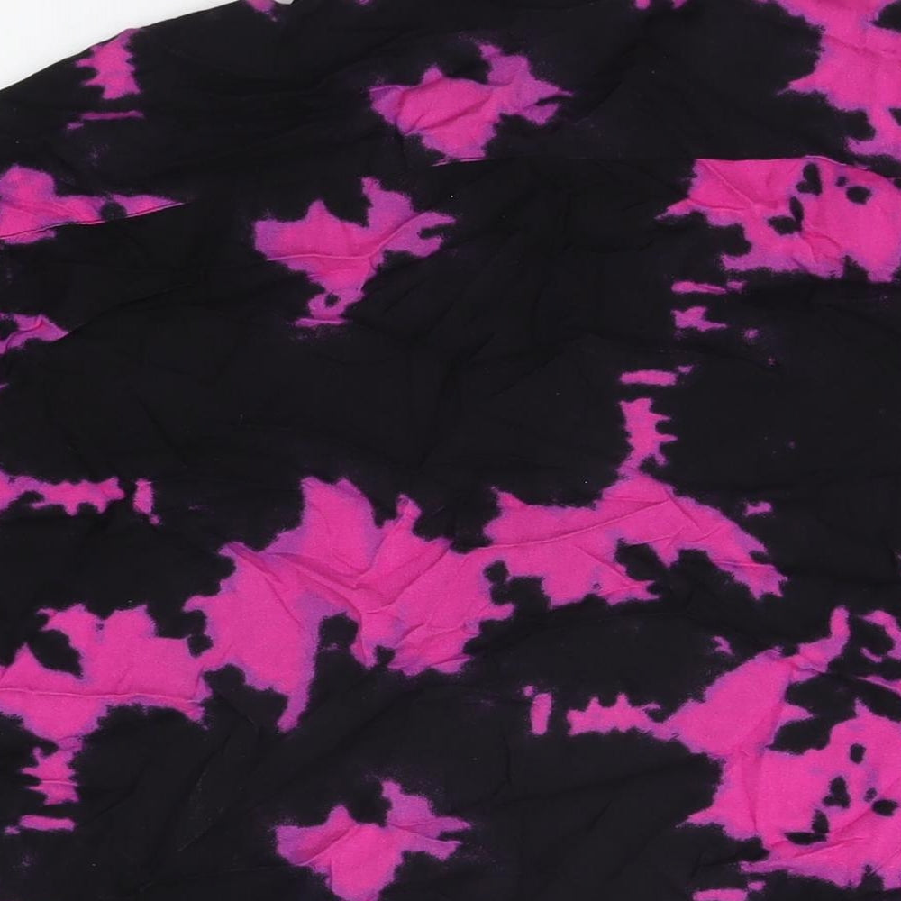 WeSC Mens Black Geometric Viscose Button-Up Size XL Collared Button