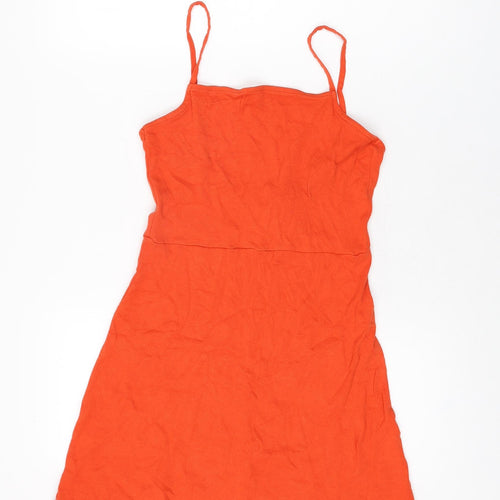ASOS Womens Orange Modal Mini Size 10 Square Neck Pullover
