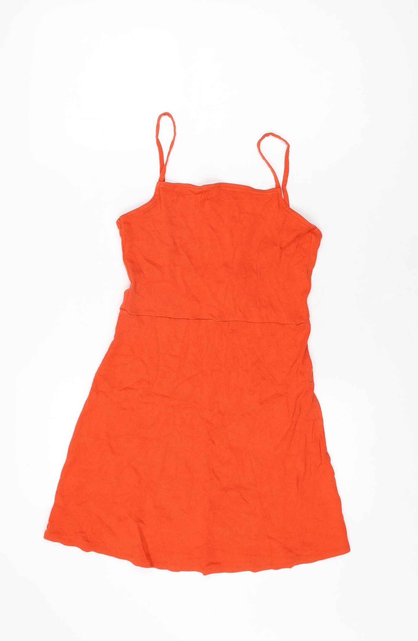 ASOS Womens Orange Modal Mini Size 10 Square Neck Pullover