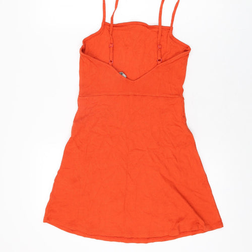 ASOS Womens Orange Modal Mini Size 10 Square Neck Pullover