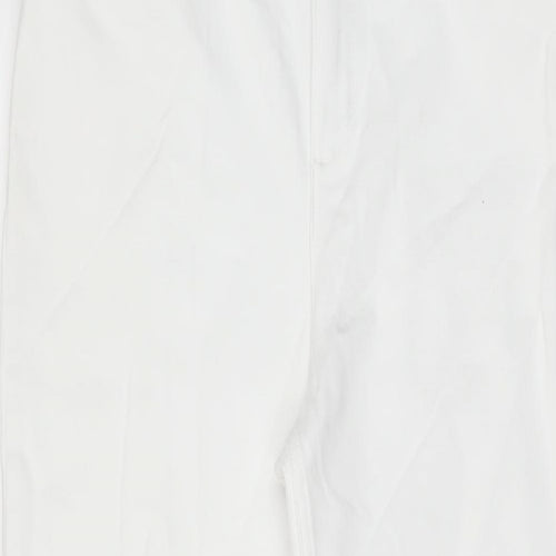 Marks and Spencer Womens White Cotton Straight Jeans Size 14 L32 in Regular Zip