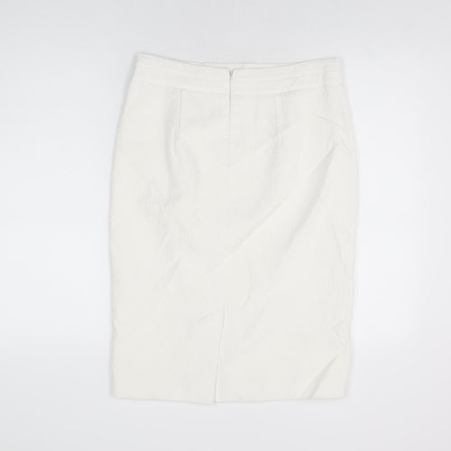 Planet Womens White Cotton Straight & Pencil Skirt Size 10 Zip