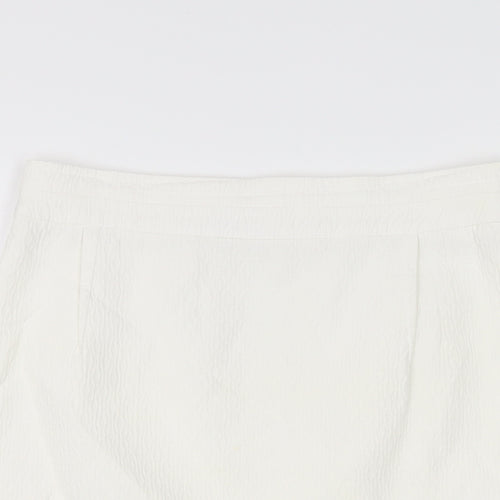 Planet Womens White Cotton Straight & Pencil Skirt Size 10 Zip