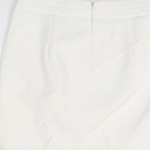 Planet Womens White Cotton Straight & Pencil Skirt Size 10 Zip