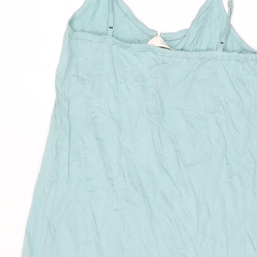 Marks and Spencer Womens Blue Solid Cotton Top Dress Size XS