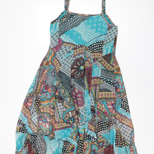 Per Una Womens Multicoloured Geometric Polyester A-Line Size 10 V-Neck Pullover
