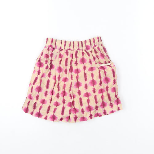 Zara Girls Beige Geometric Cotton Bermuda Shorts Size 10 Years Regular