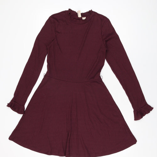 H&M Womens Purple Polyester A-Line Size 12 Round Neck Pullover