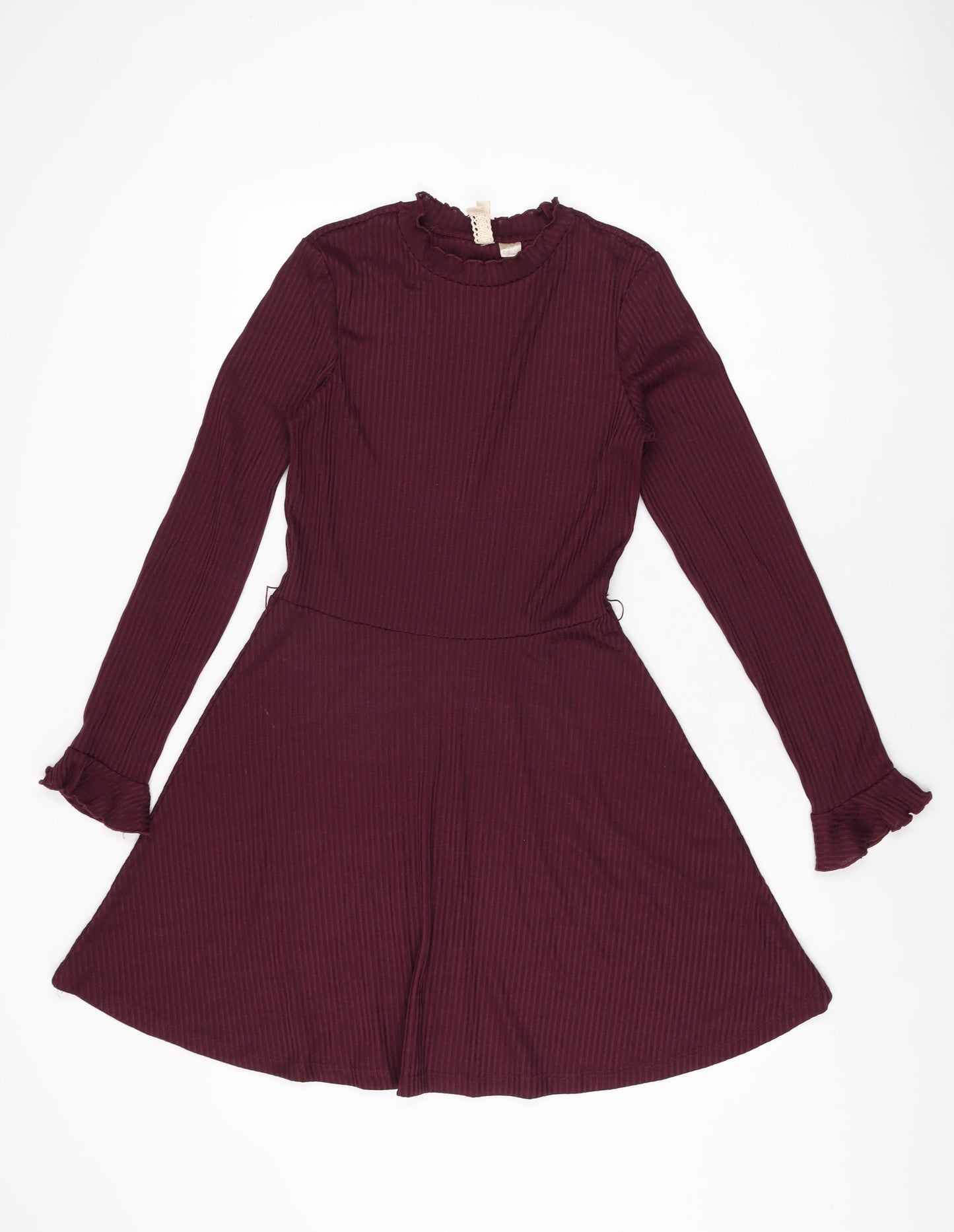 H&M Womens Purple Polyester A-Line Size 12 Round Neck Pullover