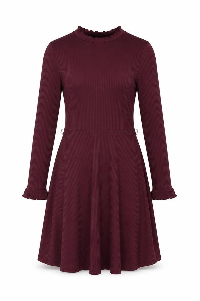 Front view of H&M women’s purple polyester a-line, size UK 12, round neck pullover