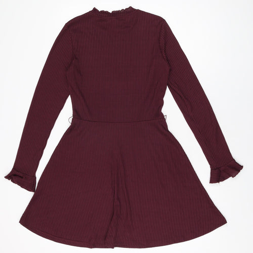 H&M Womens Purple Polyester A-Line Size 12 Round Neck Pullover
