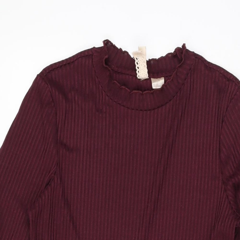 H&M Womens Purple Polyester A-Line Size 12 Round Neck Pullover