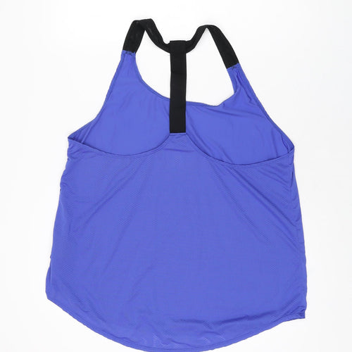 H&M Womens Blue Polyamide Basic T-Shirt Size L Scoop Neck Pullover