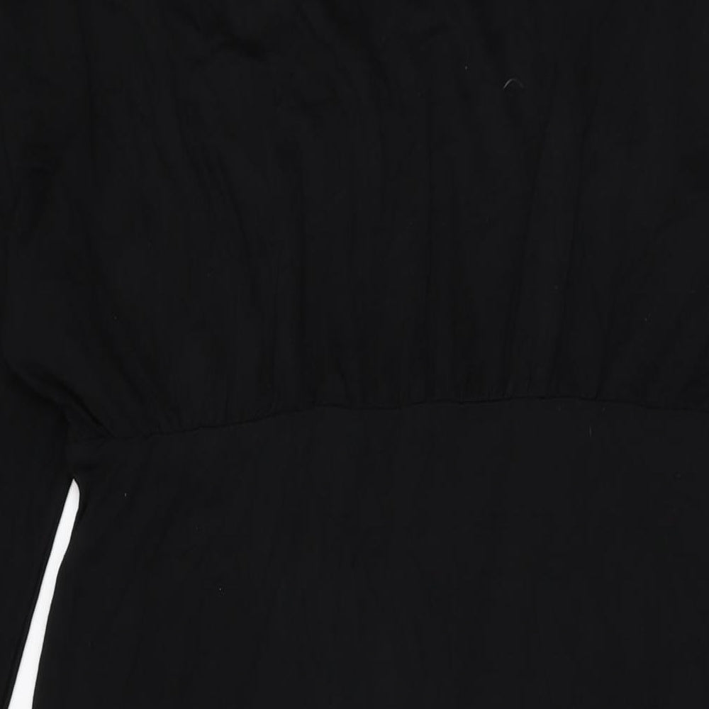 ASOS Womens Black Viscose Maxi Size 18 Boat Neck Pullover