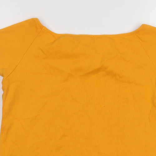 Saint + Sofia Womens Orange Cotton Basic T-Shirt Size 16 Round Neck