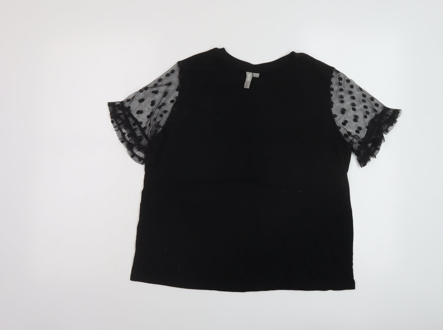 ASOS Womens Black Cotton Basic T-Shirt Size 10 Round Neck