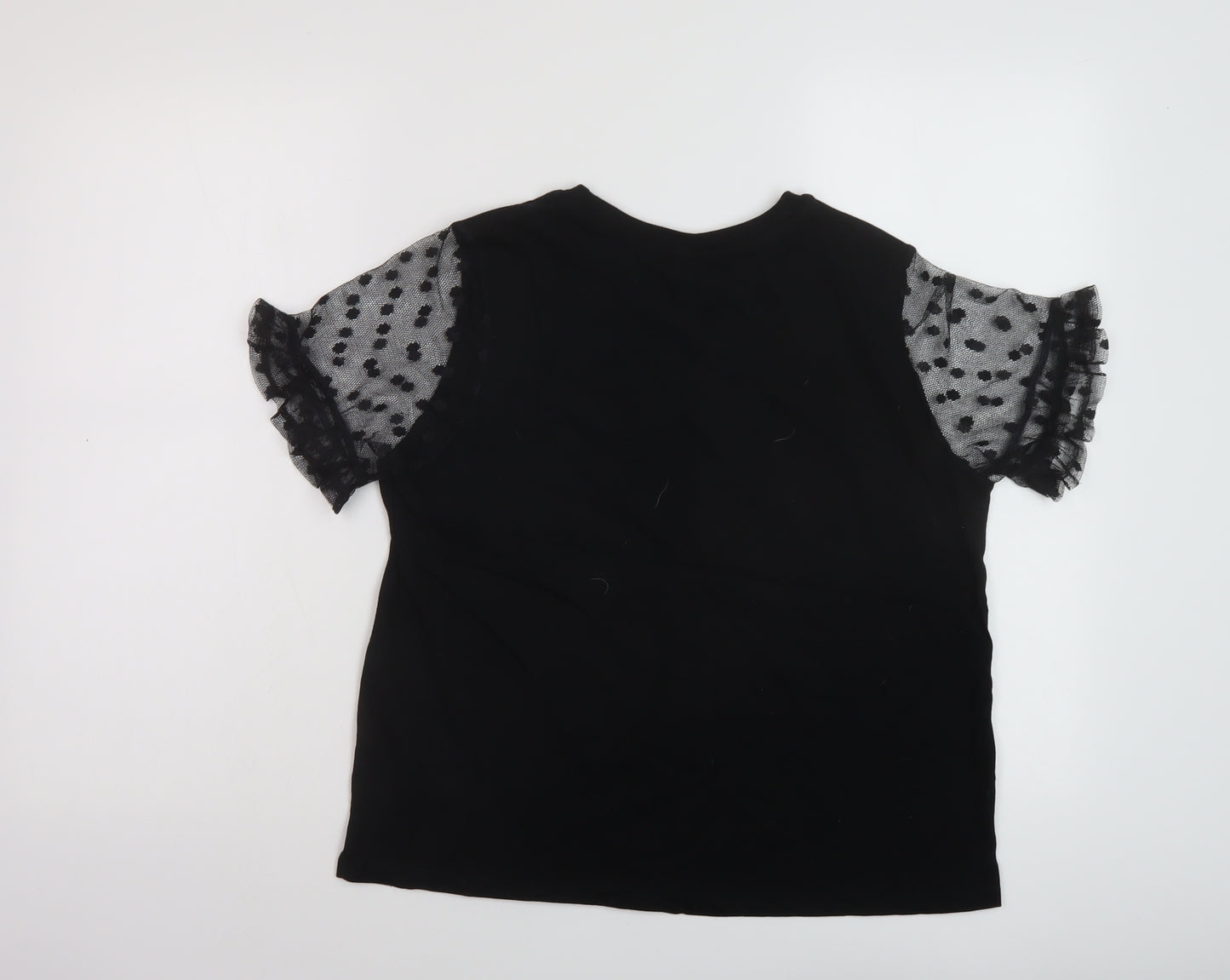 ASOS Womens Black Cotton Basic T-Shirt Size 10 Round Neck