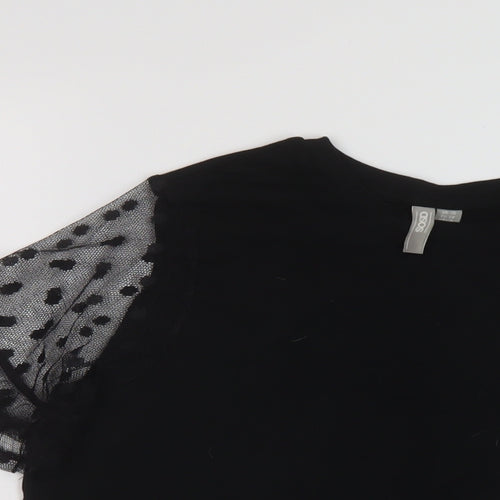 ASOS Womens Black Cotton Basic T-Shirt Size 10 Round Neck